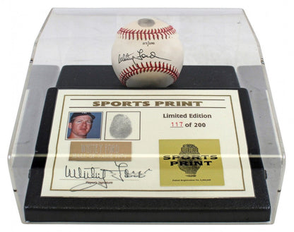 Whitey Ford Signed LE of 200 A.L Baseball Display w/Thumbprint (Beckett) Yankees