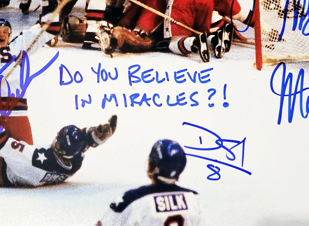 1980 Team USA Hockey Miracle On Ice Auto 16x20 Photo Believe? 19 Sigs Eruzione