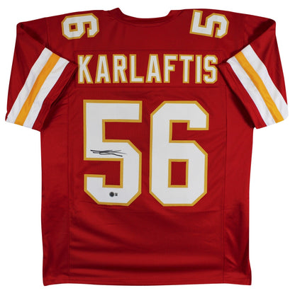 George Karlaftis Authentic Signed Red Pro Style Jersey Autographed BAS Witnessed
