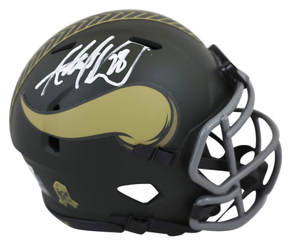 Vikings Adrian Peterson Signed STS IV Speed Mini Helmet w/ Case BAS Witnessed