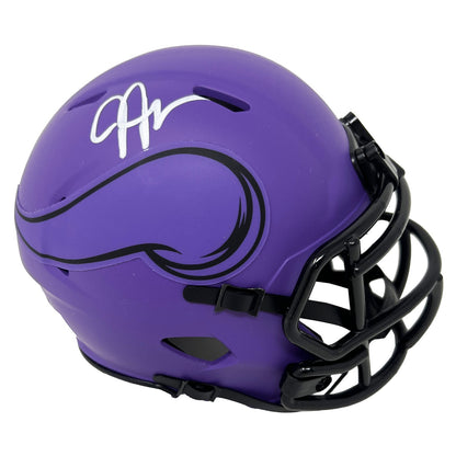 Justin Jefferson Minnesota Vikings Signed Riddell Rave Mini Helmet BAS