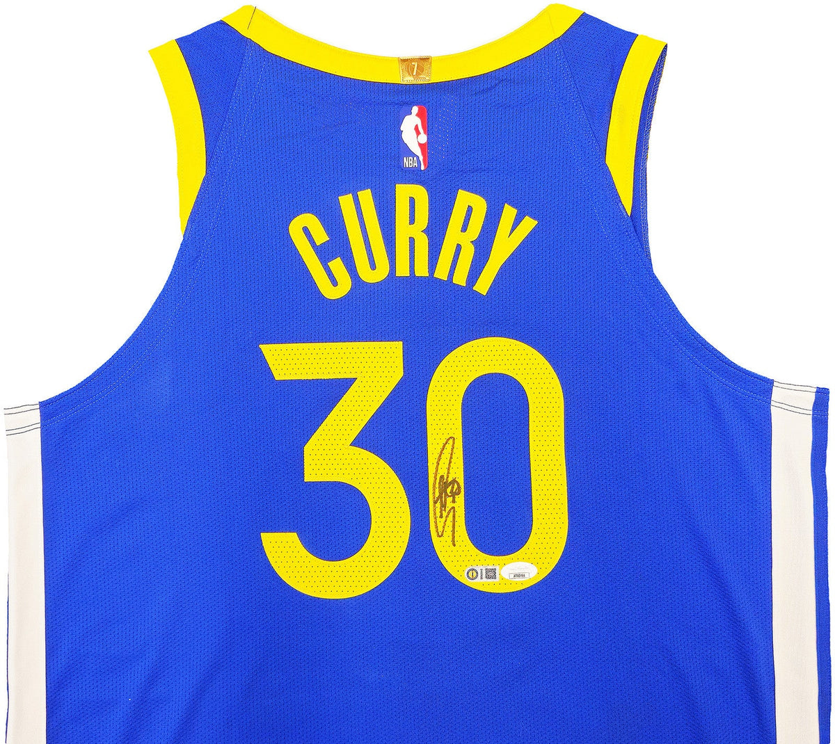 WARRIORS STEPHEN CURRY AUTOGRAPHED NIKE AUTHENTIC ICON JERSEY 48 JSA 235686