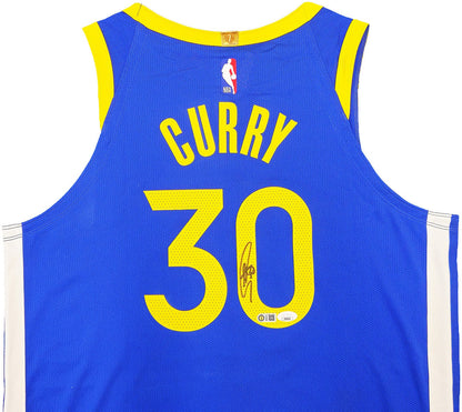 WARRIORS STEPHEN CURRY AUTOGRAPHED NIKE AUTHENTIC ICON JERSEY 48 JSA 235686