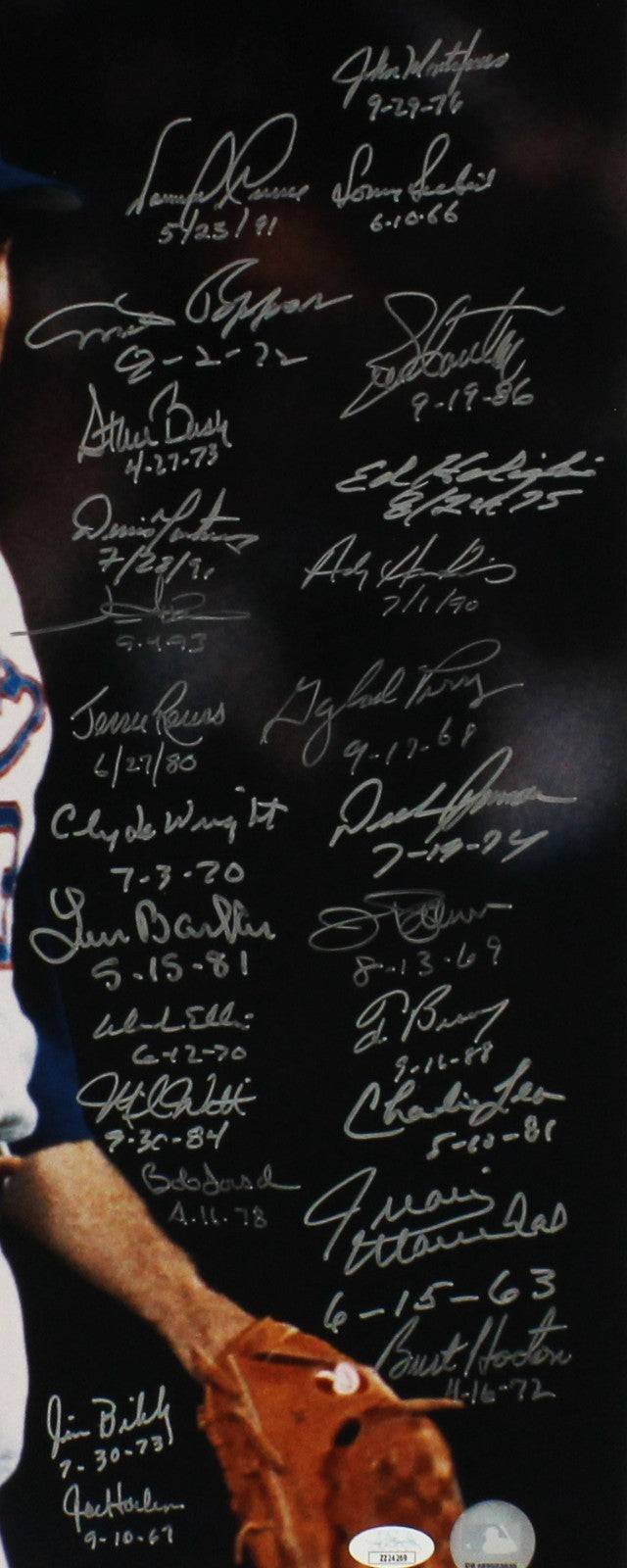 N Ryan, G Perry, J Palmer Multi-Signed TX Rangers Unframed 16x20 Photo - 27 sigs