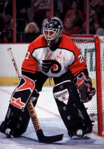Ron Hextall Signed Philadelphia Flyers Mini Mask (Beckett) 1987 Vezina Trophy