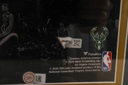 Giannis Antetokounmpo Autographed Milwaukee Bucks Frame 11x14 Photo Fanatics COA