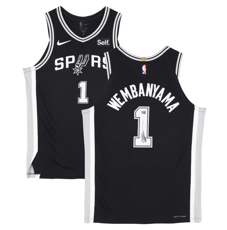 Victor Wembanyama Autographed Spurs Authentic Black Icon Ed. Jersey Fanatics