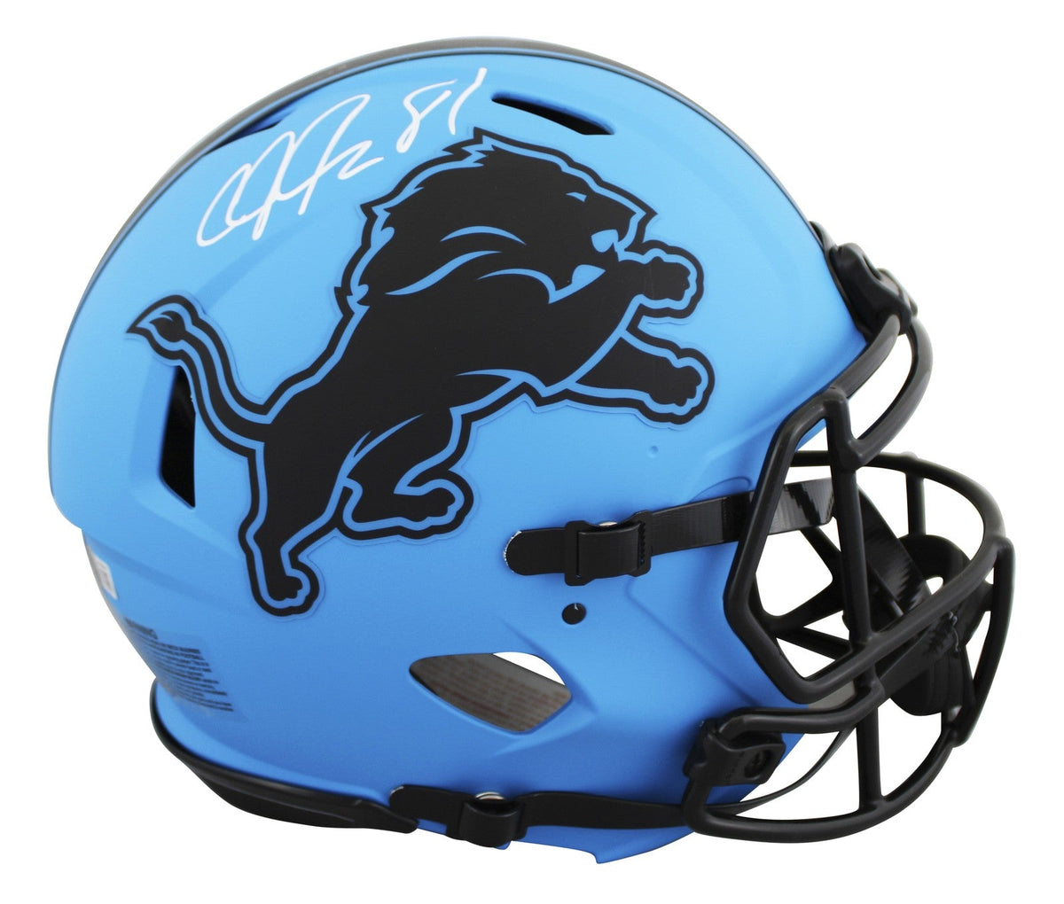Lions Calvin Johnson Signed Rave Full Size Speed Proline Helmet BAS Witnessed