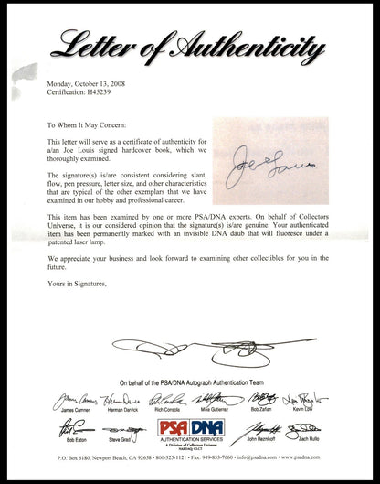 Joe Louis Auto My Life Story Autobiography Book Heavyweight Champ PSA/DNA H45239