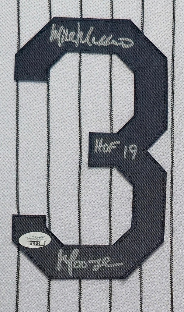 FRAMED NEW YORK YANKEES MIKE MUSSINA AUTOGRAPHED SIGNED JERSEY JSA COA