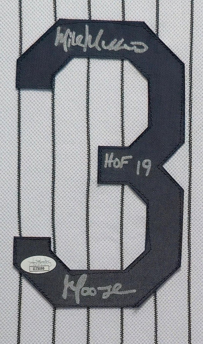 FRAMED NEW YORK YANKEES MIKE MUSSINA AUTOGRAPHED SIGNED JERSEY JSA COA
