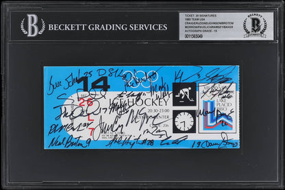 1980 USA Hockey (20) Signed Czechoslovakia Game Ticket February 14 BAS Auto 10