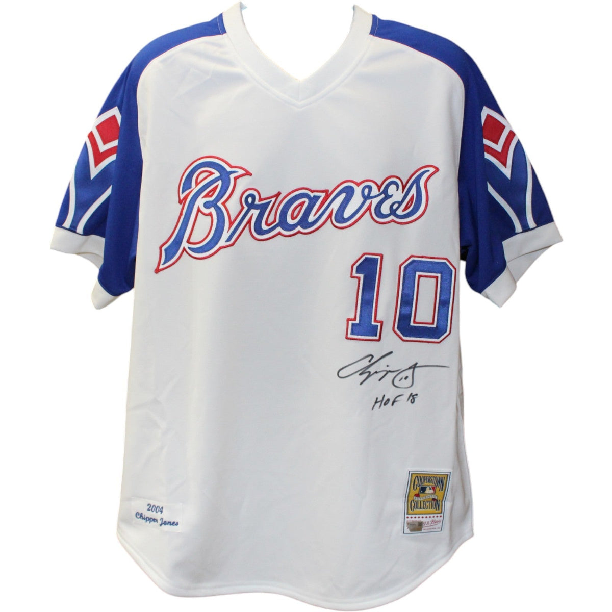 Chipper Jones Autographed Atlanta Braves M&N TB sz 48 Jersey HOF Fanatics 51839