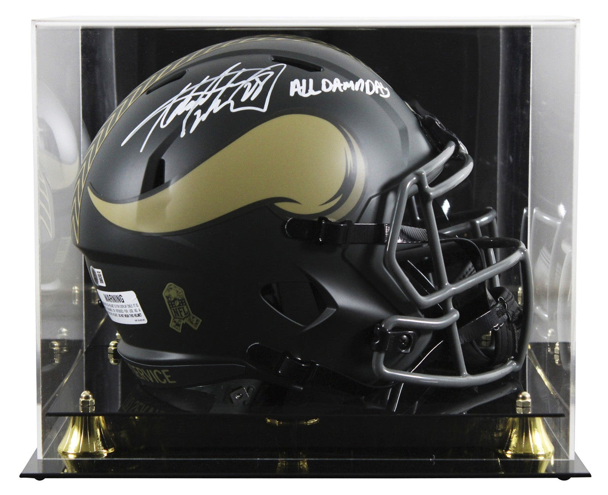 Vikings Adrian Peterson "All Day" Signed STS IV F/S Speed Rep Helmet W/ Case BAS
