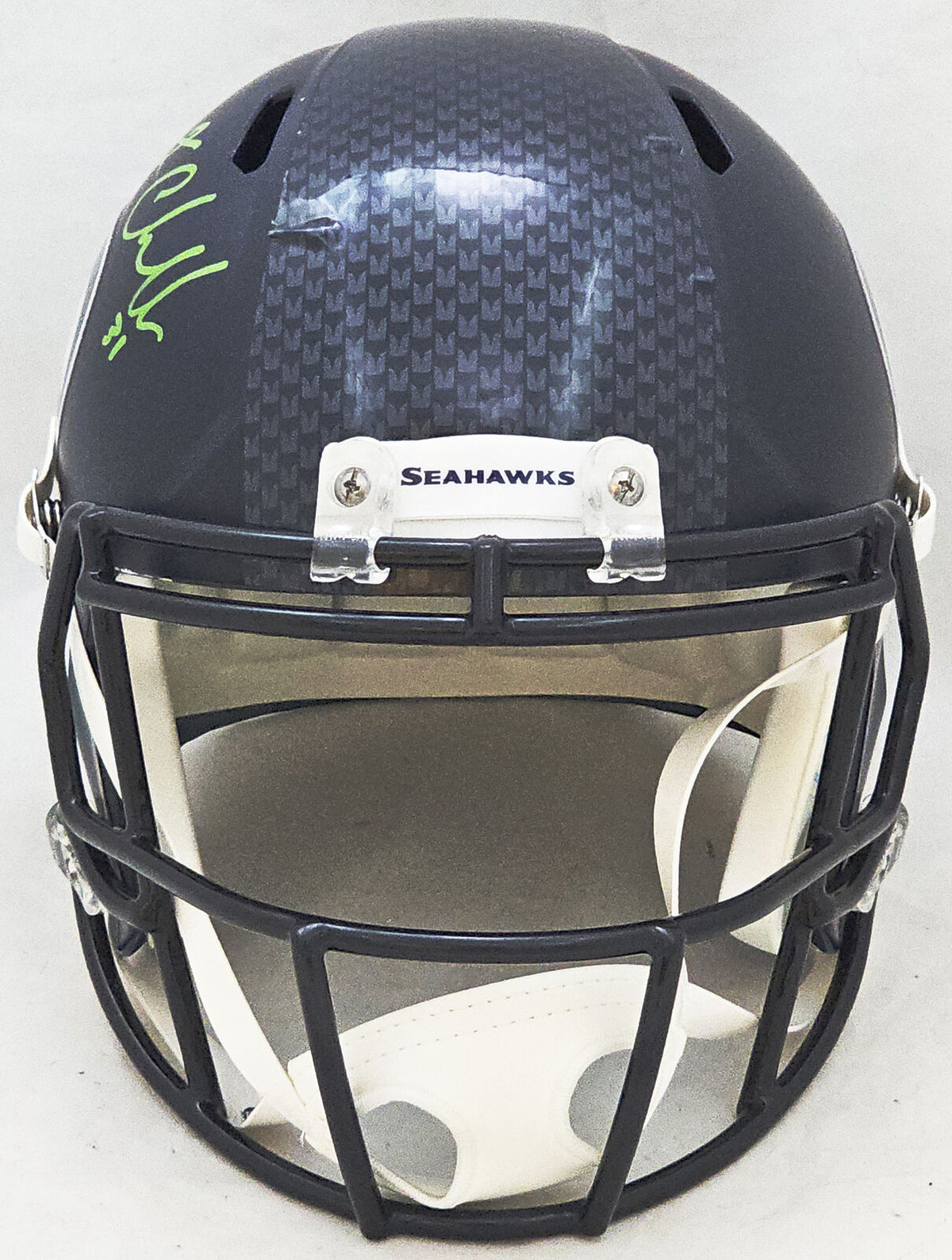 KAM CHANCELLOR AUTOGRAPHED SEAHAWKS BLUE FULL SIZE SPEED HELMET MCS HOLO 220823