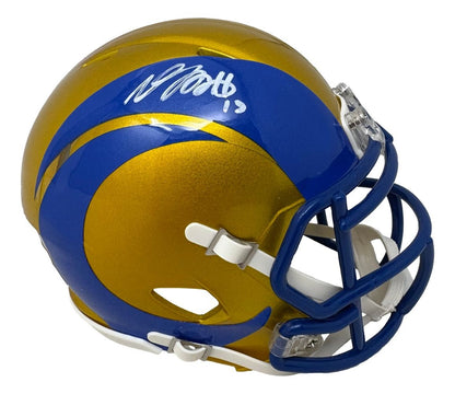 Davante Adams Signed Los Angeles Rams Flash Mini Speed Helmet JSA QR Hologram