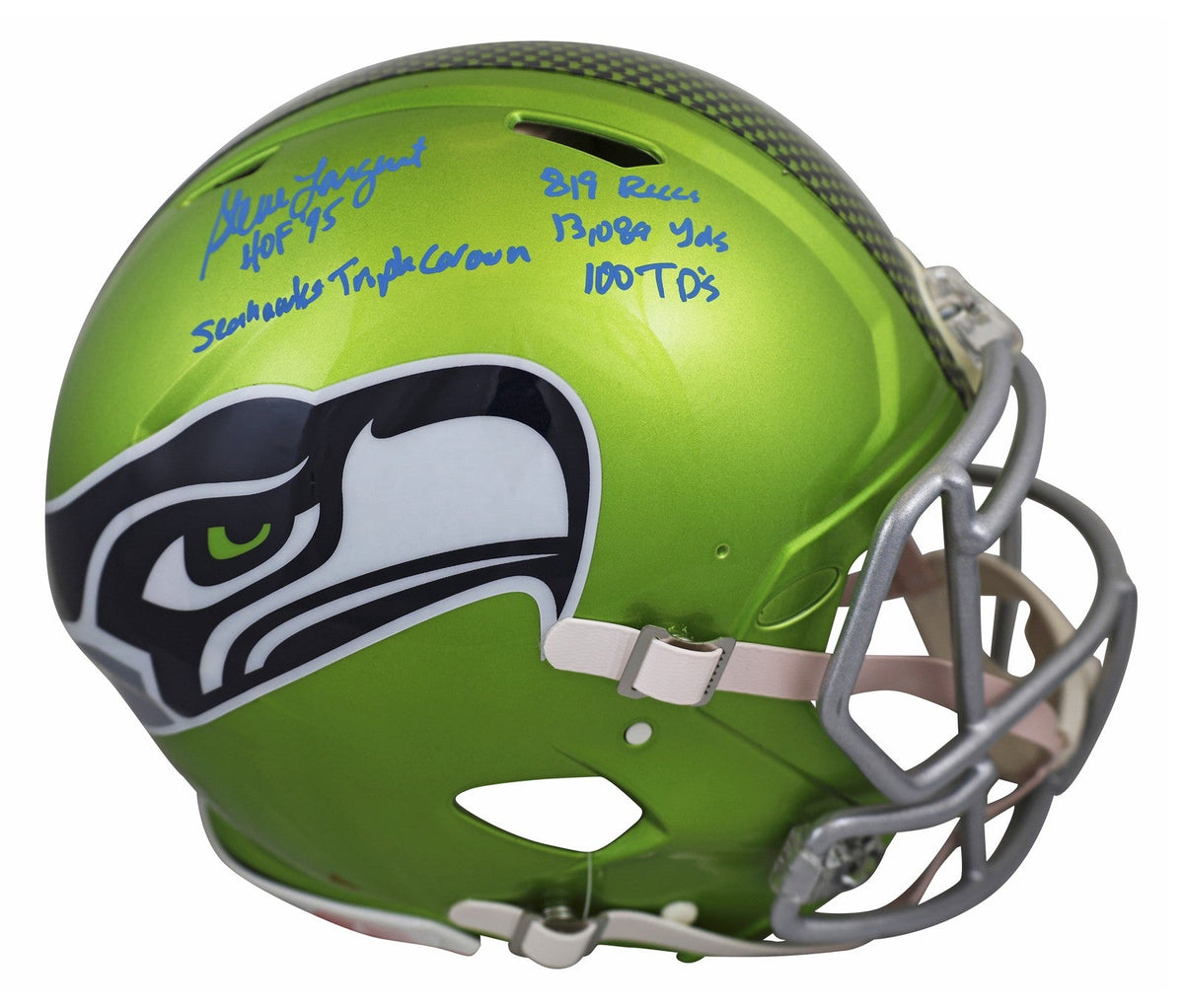Steve Largent "5x Insc" Signed Flash F/S Speed Proline Helmet W/ Case BAS Wit