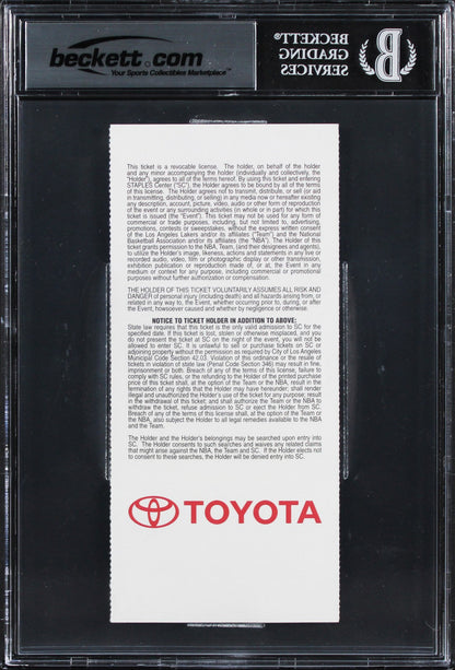 Lakers Shaquille O'Neal Signed 4/2/2013 DAL Vs LAL Full Ticket Stub BAS Slabbed