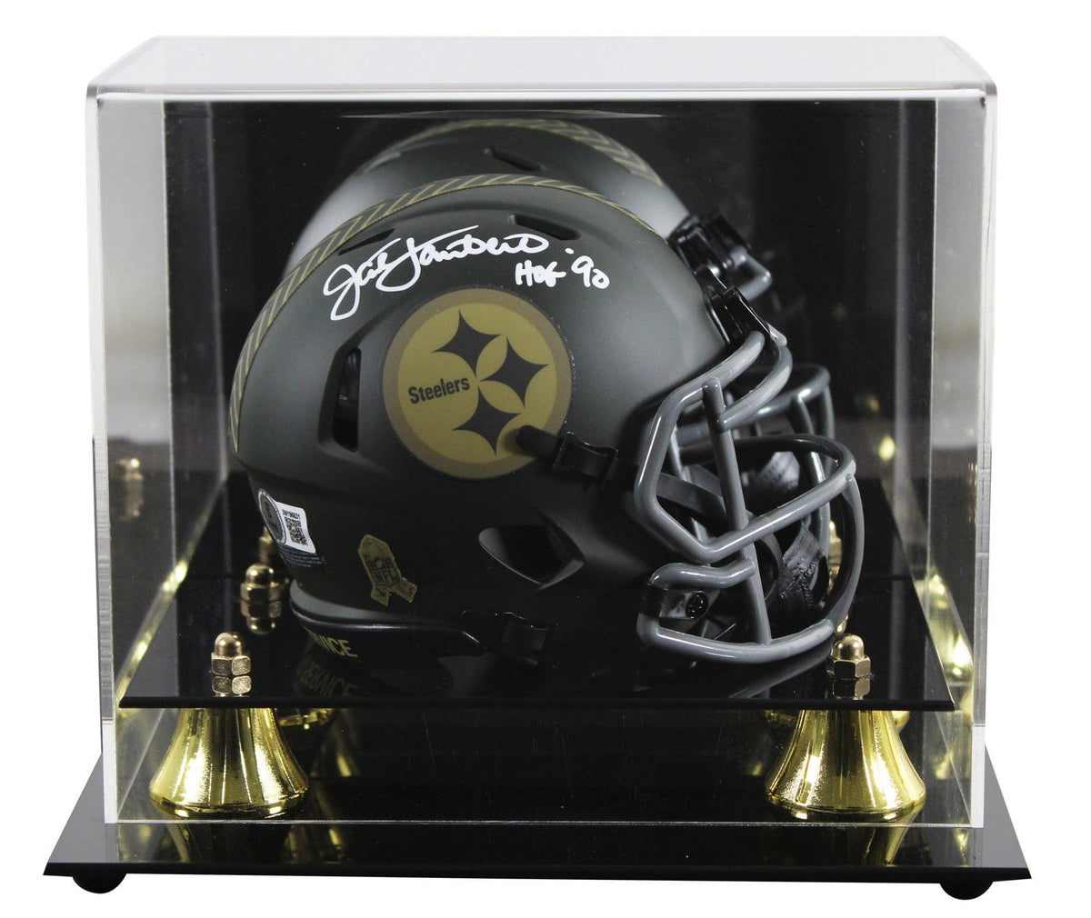 Steelers Jack Lambert "HOF 90" Signed STS IV Speed Mini Helmet W/ Case BAS Wit