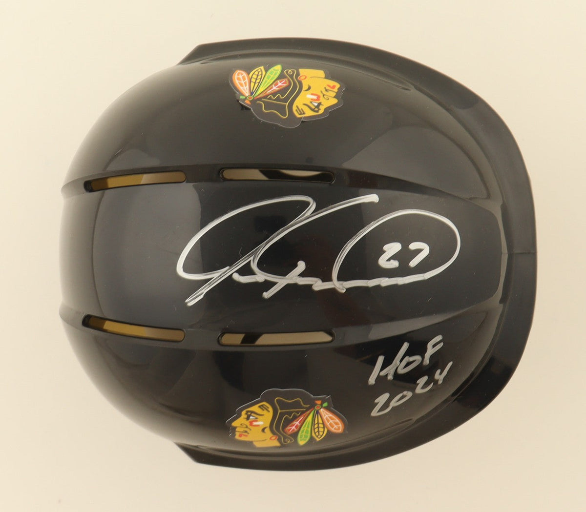 Jeremy Roenick Signed Chicago Blackhawks Mini Helmet Inscribed HOF 2024/Schwartz