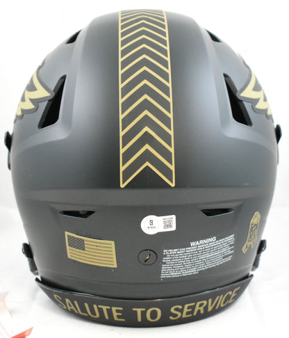 A.J. Brown Autographed Eagles F/S Salute 2025 SpeedFlex Helmet - Beckett W Holo