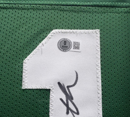 New York Jets Joe Namath Autographed Signed Framed Green Jersey Beckett Wit