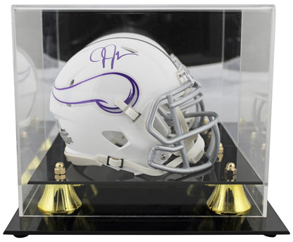 Vikings Justin Jefferson Signed 2024 Alt Speed Mini Helmet W/ Case BAS Witnessed