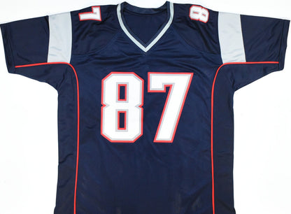 Rob Gronkowski Autographed Blue Pro Style Jersey - Beckett W Hologram *Black