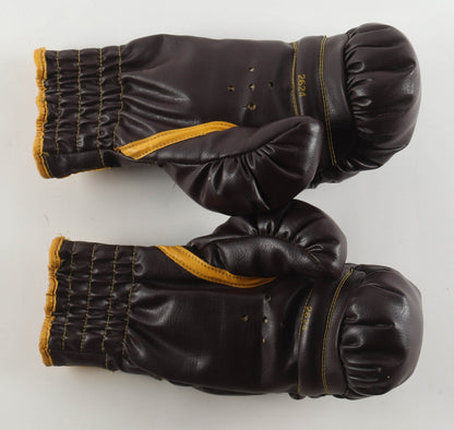 Mike Tyson Signed Set Of (2) Everlast Brown Leather Boxing Gloves (Tyson & PSA)