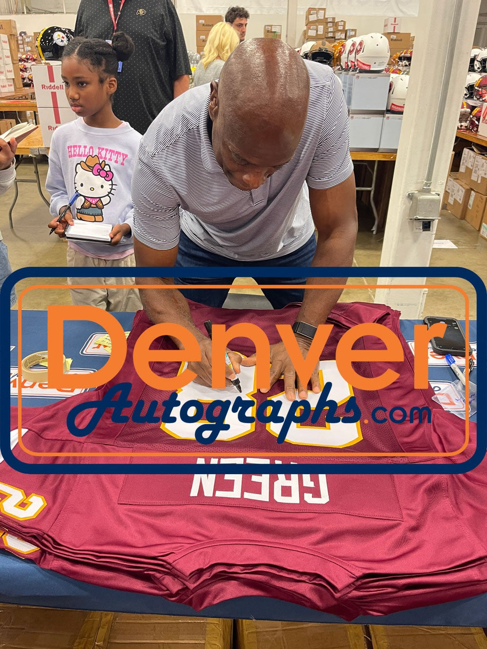 Darrell Green Autographed/Signed Pro Style Red XL Jersey Beckett Witness 51834