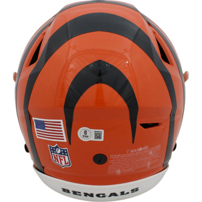 JaMarr Chase Autographed Cincinnati Bengals SpeedFlex Helmet Beckett 48967