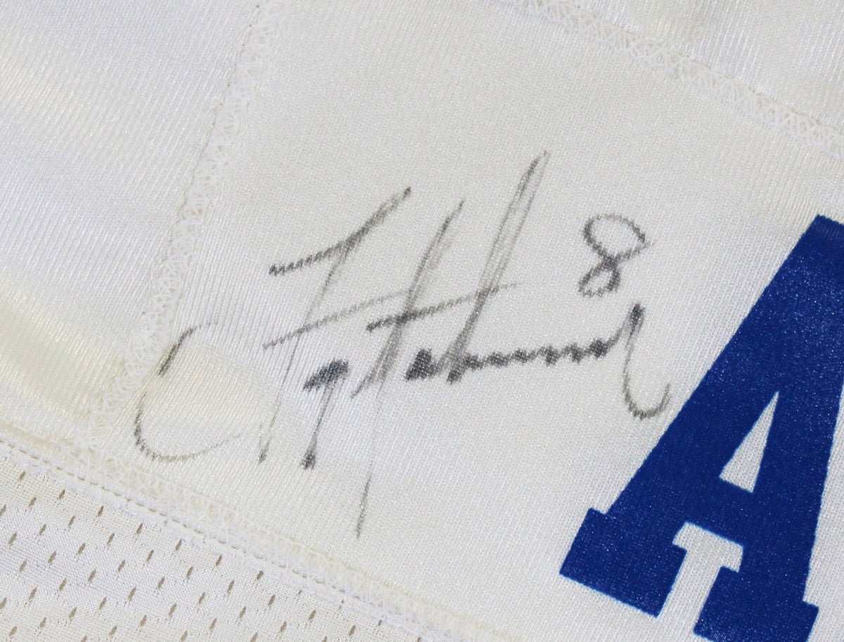 Cowboys Troy Aikman Authentic Signed White Wilson Authentic Jersey BAS #BU55012