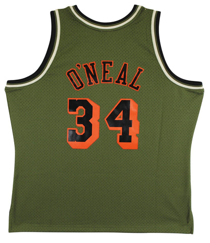 Lakers Shaquille O'Neal Signed Green M&N 1996-97 HWC Swingman Jersey BAS Witness