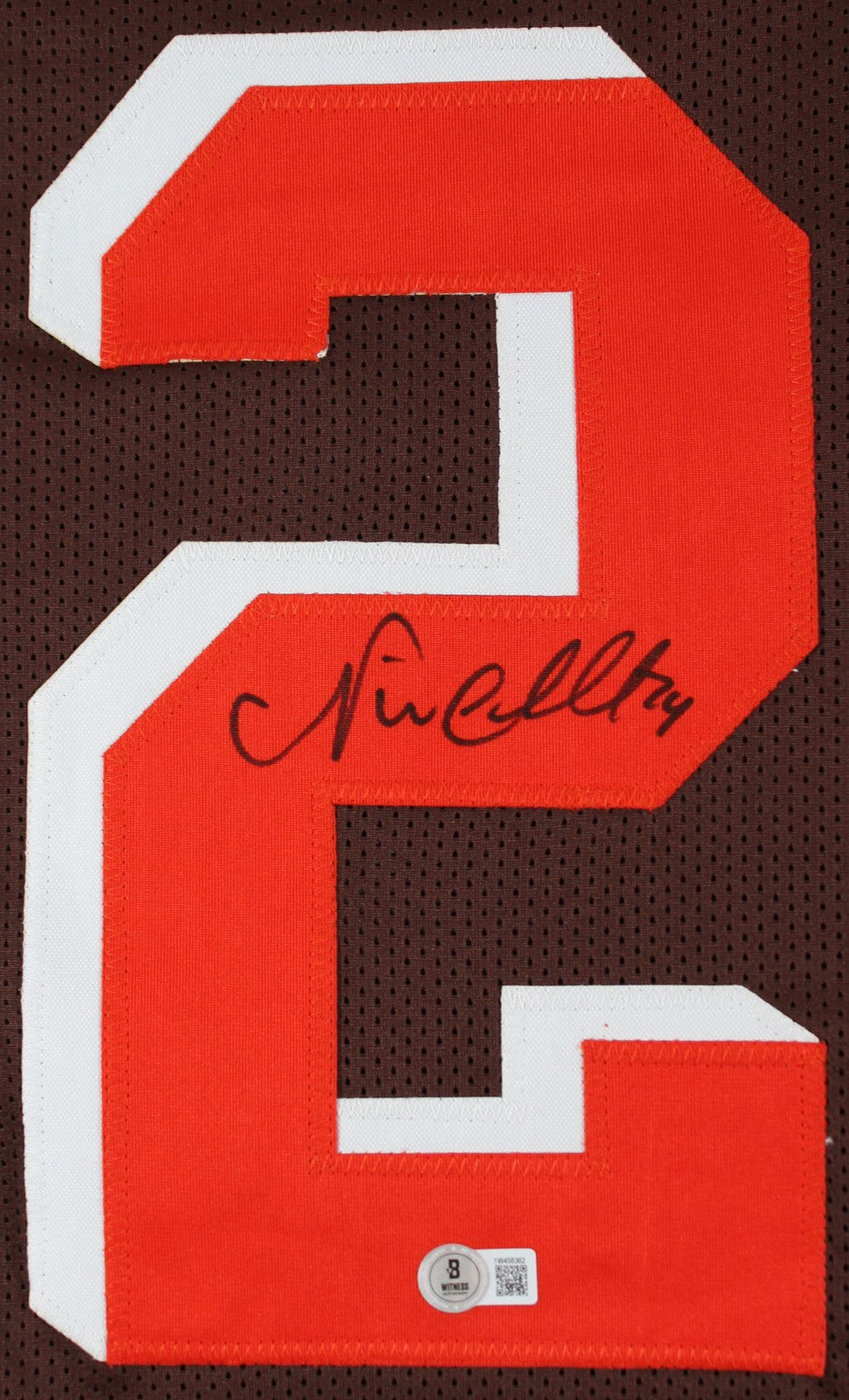 Nick Chubb Signed Brown Color Rush Pro Style Framed Jersey BAS Witnessed 2
