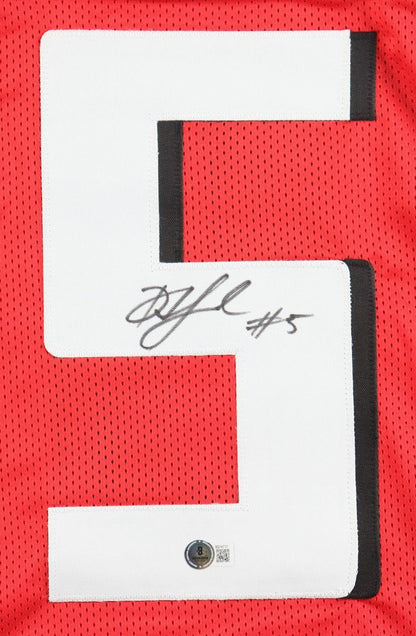 Drake London Signed Atlanta Falcons Jersey (Beckett) 2022 1st Round Draft Pk W.R