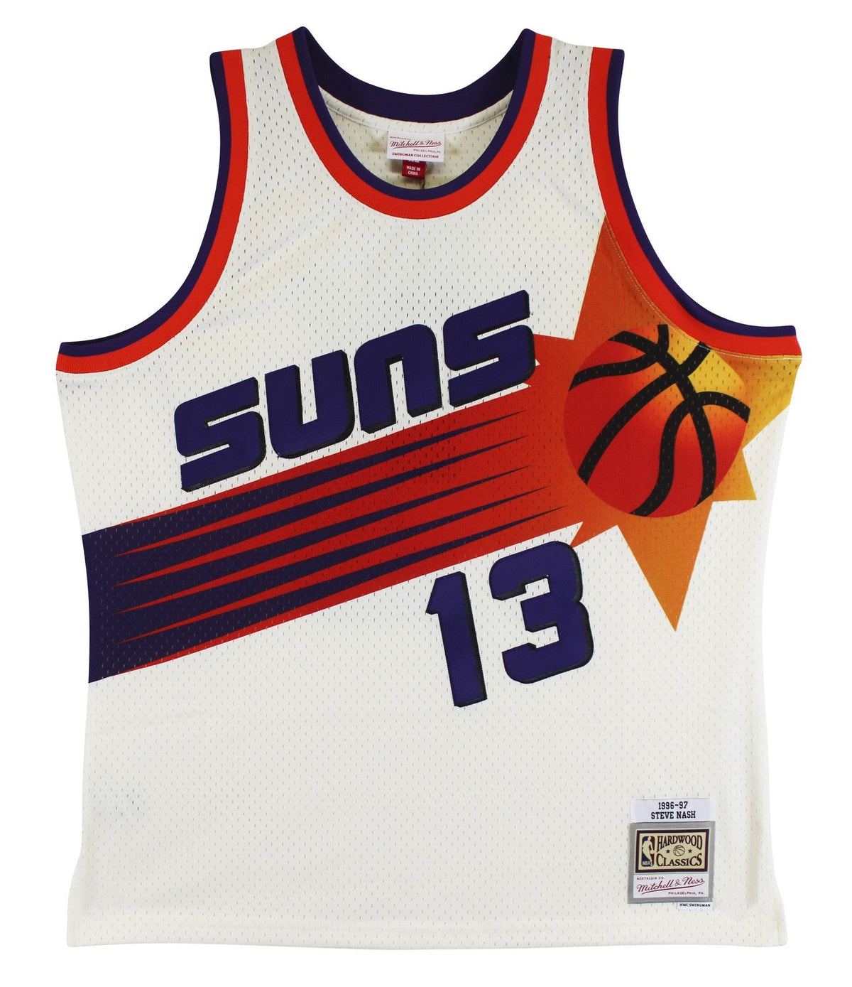 Suns Steve Nash Signed Cream M&N 1996-97 HWC Swingman Jersey BAS Witnessed