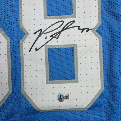 Autographed/Signed Penei Sewell Detroit Blue Current Jersey Beckett BAS COA