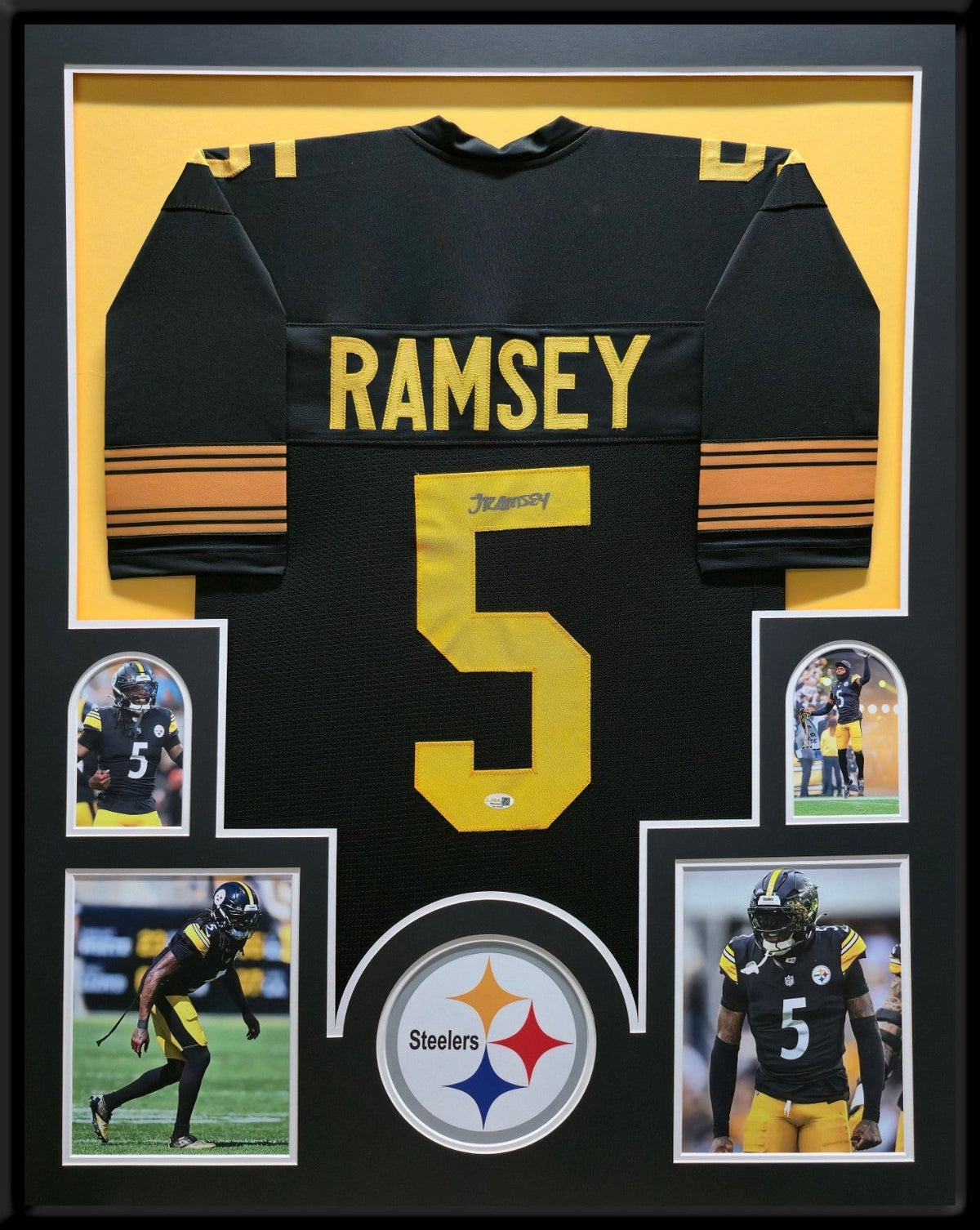 FRAMED PITTSBURGH STEELERS JALEN RAMSEY AUTOGRAPHED SIGNED JERSEY JSA COA