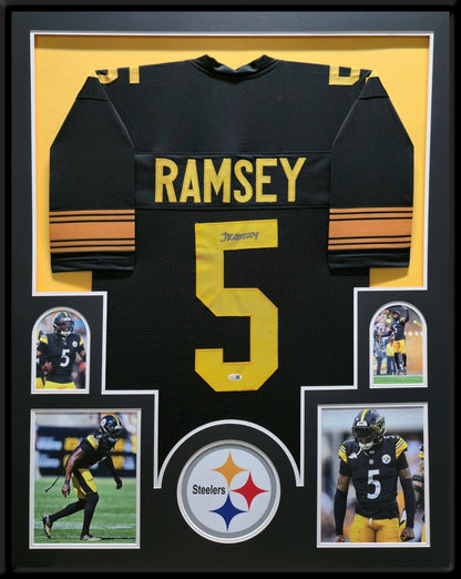 FRAMED PITTSBURGH STEELERS JALEN RAMSEY AUTOGRAPHED SIGNED JERSEY JSA COA