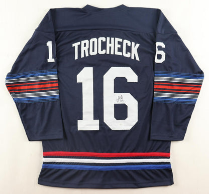 Vincent Trocheck Signed New York Rangers Throwback Jersey (JSA) 2024 All Star