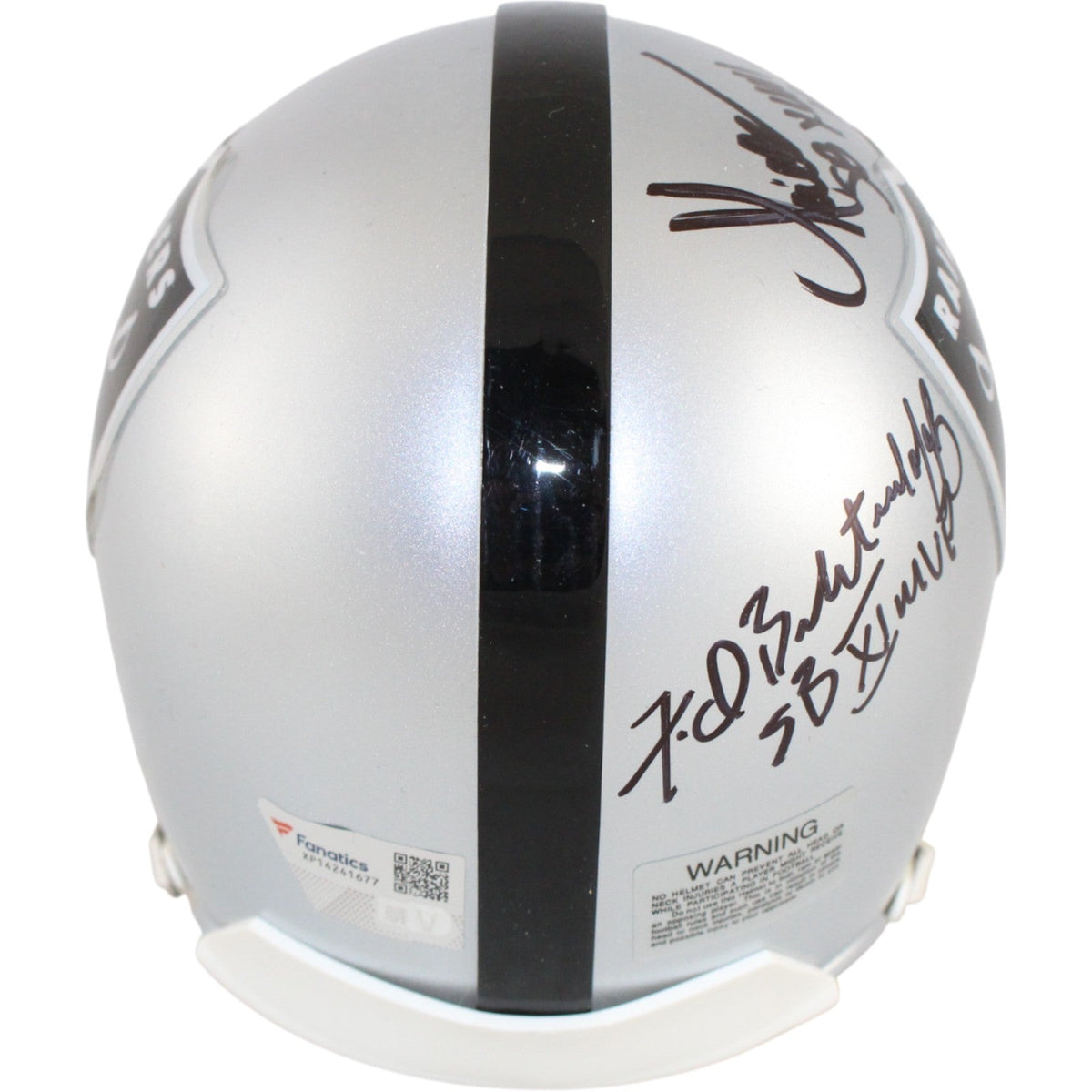 Biletnikoff Plunkett Allen Signed Oakland Raiders Mini Helmet MVP Fanatics 51865
