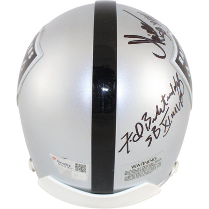 Biletnikoff Plunkett Allen Signed Oakland Raiders Mini Helmet MVP Fanatics 51865