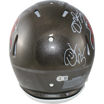 Tampa Bay Buccaneers SB 37 Brooks Sapp +4 Signed Pro TB Helmet Beckett W 54864