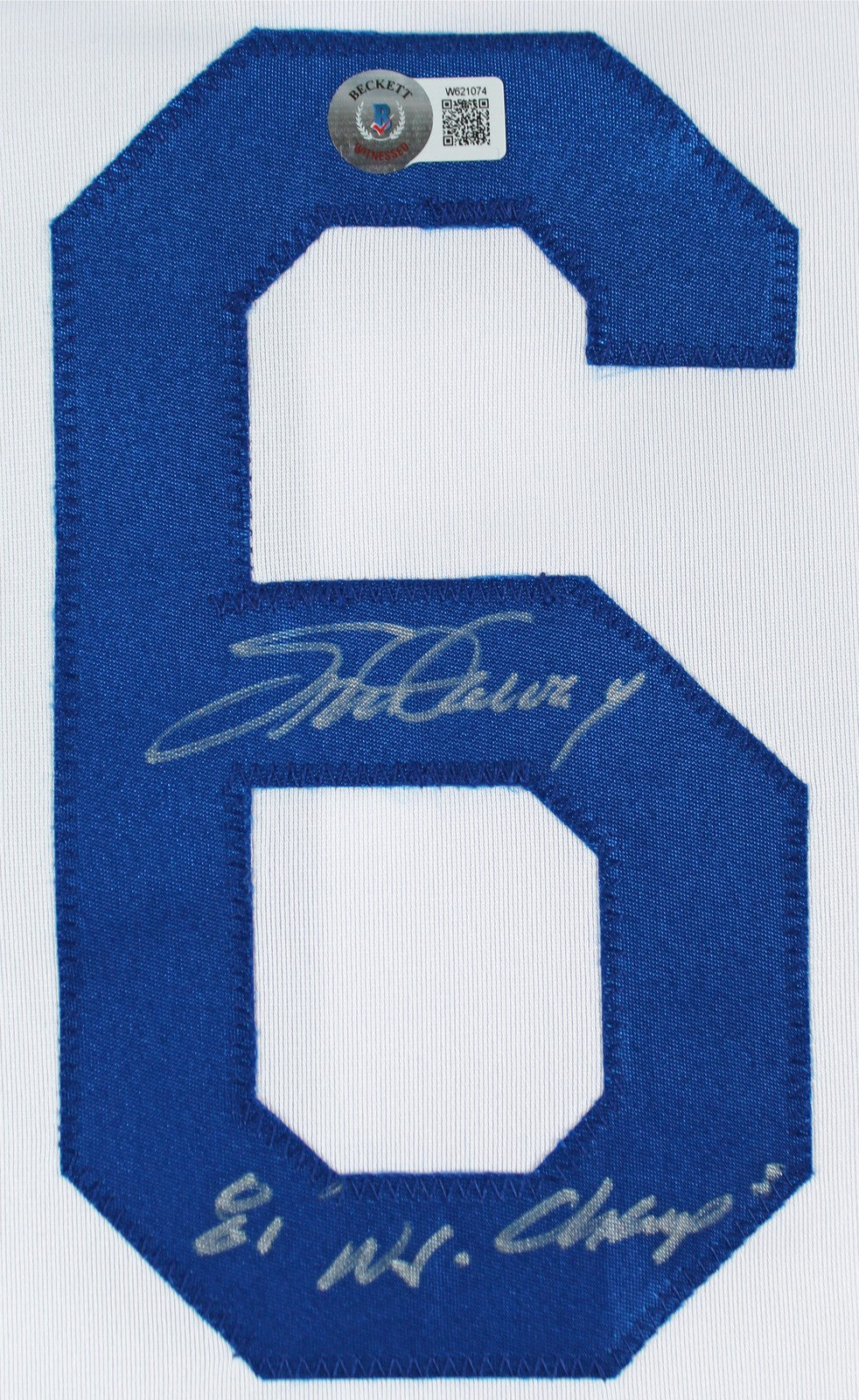 Steve Garvey "81 WS Champs" Signed White Pro Style Framed Jersey BAS Witnessed