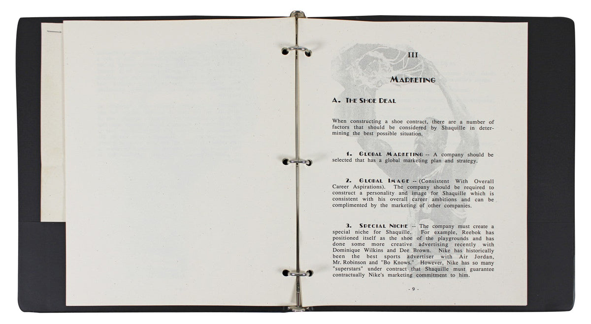 Shaquille O'Neal Signed 1988 Agency Road Map Presentation Binder Letter BAS