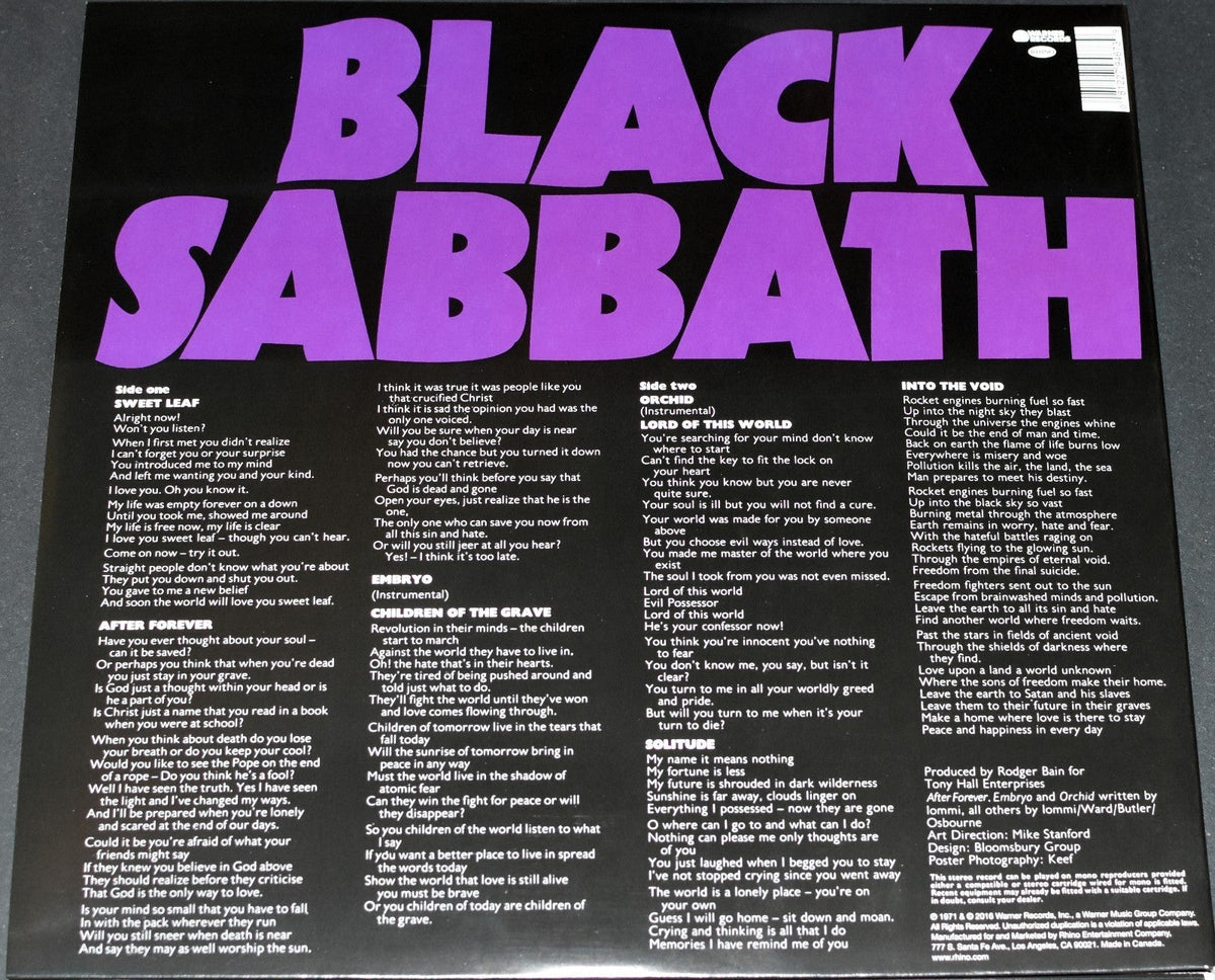 OZZY OSBOURNE SIGNED BLACK SABBATH MASTER OF REALITY VINYL ALBUM LP BECKETT