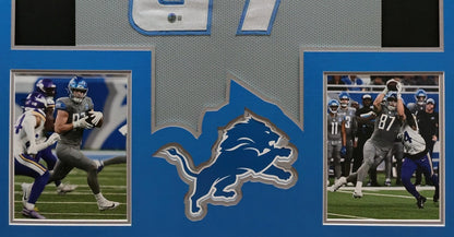 FRAMED DETROIT LIONS SAM LAPORTA AUTOGRAPHED SIGNED JERSEY BECKETT HOLOGRAM