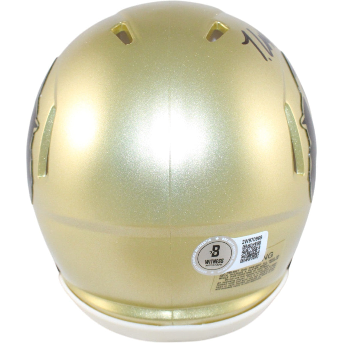 Travis Hunter Autographed Colorado Buffaloes Mini Helmet Heisman Beckett 51426