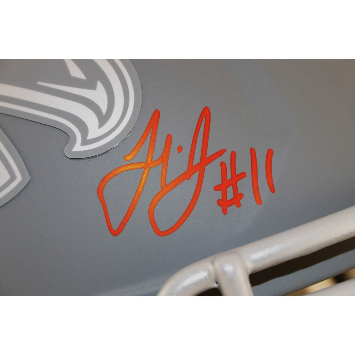 Julio Jones Autographed Atlanta Falcons F/S Slate Helmet Beckett 51896