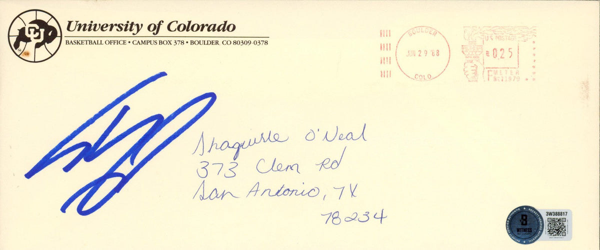 Shaquille O'Neal Signed University of Colorado-Boulder Recruitment Letter BAS